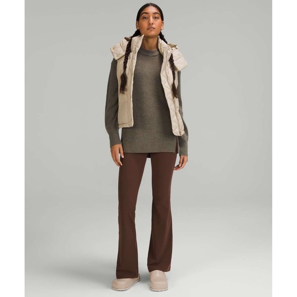 Lululemon Merino Wool-Blend Ribbed Crewneck Sweater Heathered Nomad Green Size 6 - Picture 4 of 12